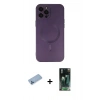 MARSİLYAN™- iPhone 12 Pro Max Kılıf Akış Minimal Özel Seri - Şeffaf 360 Full Body Arka Koruyucu + Mavi Shine Kamera Lens Koruma Cam