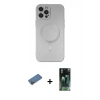 MARSİLYAN™- iPhone 12 Pro Max Kılıf Akış Minimal Özel Seri - Şeffaf 360 Full Body Arka Koruyucu + Shine Kamera Lens Koruma Cam - GD
