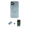 MARSİLYAN™- iPhone 12 Pro Max Kılıf Akış Minimal Özel Seri - Şeffaf 360 Full Body Arka Koruyucu + Shine Kamera Lens Koruma Cam - PE