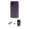 MARSİLYAN™- iPhone 12 Pro Max Kılıf Akış Minimal Özel Seri - Şeffaf 360 Full Body Arka Koruyucu + Shine Kamera Lens Koruma Cam - SABE