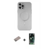 MARSİLYAN™- iPhone 12 Pro Max Kılıf Akış Minimal Özel Seri - Şeffaf 360 Full Body Arka Koruyucu + Shine Kamera Lens Koruma Cam - SABE