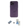 MARSİLYAN™- iPhone 12 Pro Max Kılıf Akış Minimal Özel Seri - Şeffaf Royal Nano Ekran Koruyucu + Metal Kamera Lens Koruma Cam - KI