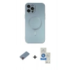 MARSİLYAN™- iPhone 12 Pro Max Kılıf Akış Minimal Özel Seri - Şeffaf Royal Nano Ekran Koruyucu + Metal Kamera Lens Koruma Cam - KI