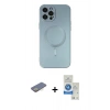 MARSİLYAN™- iPhone 12 Pro Max Kılıf Akış Minimal Özel Seri - Şeffaf Royal Nano Ekran Koruyucu + Renkli Kamera Lens Koruma Cam - SI