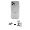 MARSİLYAN™- iPhone 12 Pro Max Kılıf Akış Minimal Özel Seri - Şeffaf Royal Nano Ekran Koruyucu + Renkli Kamera Lens Koruma Cam - PE