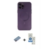 MARSİLYAN™- iPhone 12 Pro Max Kılıf Akış Minimal Özel Seri - Şeffaf Royal Nano Ekran Koruyucu + Shine Kamera Lens Koruma Cam - PE