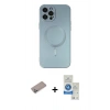 MARSİLYAN™- iPhone 12 Pro Max Kılıf Akış Minimal Özel Seri - Şeffaf Royal Nano Ekran Koruyucu + Shine Kamera Lens Koruma Cam - SABE