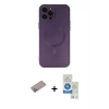 MARSİLYAN™- iPhone 12 Pro Max Kılıf Akış Minimal Özel Seri - Şeffaf Royal Nano Ekran Koruyucu + Shine Kamera Lens Koruma Cam - SABE