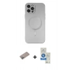 MARSİLYAN™- iPhone 12 Pro Max Kılıf Akış Minimal Özel Seri - Şeffaf Royal Nano Ekran Koruyucu + Shine Kamera Lens Koruma Cam - SABE