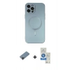 MARSİLYAN™- iPhone 12 Pro Max Kılıf Akış Minimal Özel Seri - Şeffaf Royal Nano Ekran Koruyucu + Siyah Shine Kamera Lens Koruma Cam