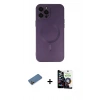 MARSİLYAN™- iPhone 12 Pro Max Kılıf Akış Minimal Özel Seri - Şeffaf Temperli Cam Ekran Koruyucu + Shine Kamera Lens Koruma Cam - GD