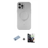 MARSİLYAN™- iPhone 12 Pro Max Kılıf Akış Minimal Özel Seri - Şeffaf Temperli Cam Ekran Koruyucu + Shine Kamera Lens Koruma Cam - MI