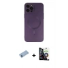 MARSİLYAN™- iPhone 12 Pro Max Kılıf Akış Minimal Özel Seri - Şeffaf Temperli Cam Ekran Koruyucu + Shine Kamera Lens Koruma Cam - MI