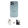 MARSİLYAN™- iPhone 12 Pro Max Kılıf Akış Minimal Özel Seri - Şeffaf Temperli Cam Ekran Koruyucu + Shine Kamera Lens - GD