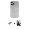 MARSİLYAN™- iPhone 12 Pro Max Kılıf Akış Minimal Özel Seri - Şeffaf Temperli Cam Ekran Koruyucu + Shine Kamera Lens Koruma Cam - SABE