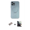 MARSİLYAN™- iPhone 12 Pro Max Kılıf Akış Minimal Özel Seri - Şeffaf Temperli Cam Ekran Koruyucu + Shine Kamera Lens Koruma Cam - SABE