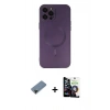 MARSİLYAN™- iPhone 12 Pro Max Kılıf Akış Minimal Özel Seri - Şeffaf Temperli Cam Ekran Koruyucu + Shine Kamera Lens Koruma Cam - SH