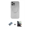 MARSİLYAN™- iPhone 12 Pro Max Kılıf Akış Minimal Özel Seri - Şeffaf Temperli Cam Ekran Koruyucu + Shine Kamera Lens Koruma Cam - SH