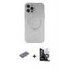MARSİLYAN™- iPhone 12 Pro Max Kılıf Akış Minimal Özel Seri - Şeffaf Temperli Cam Ekran Koruyucu + Turuncu Renkli Kamera Lens Koruma Cam