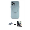 MARSİLYAN™- iPhone 12 Pro Max Kılıf Akış Minimal Özel Seri - Şeffaf Temperli Cam Ekran Koruyucu + Renkli Kamera Lens Koruma Cam - YL
