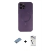 MARSİLYAN™- iPhone 12 Pro Max Kılıf Akış Minimal Özel Seri - Şeffaf Uv Polymer Nano Ekran Koruyucu + Shine Kamera Lens Koruma Cam - GS