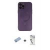 MARSİLYAN™- iPhone 12 Pro Max Kılıf Akış Minimal Özel Seri - Şeffaf Uv Polymer Nano Ekran Koruyucu + Shine Kamera Lens Koruma Cam - MI