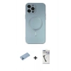 MARSİLYAN™- iPhone 12 Pro Max Kılıf Akış Minimal Özel Seri - Şeffaf Uv Polymer Nano Ekran Koruyucu + Shine Kamera Lens Koruma Cam - MI