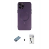 MARSİLYAN™- iPhone 12 Pro Max Kılıf Akış Minimal Özel Seri - Şeffaf Uv Polymer Nano Ekran Koruyucu + Shine Kamera Lens Koruma Cam - GI
