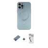 MARSİLYAN™- iPhone 12 Pro Max Kılıf Akış Minimal Özel Seri - Şeffaf Uv Polymer Nano Ekran Koruyucu + Shine Kamera Lens Koruma Cam - SH
