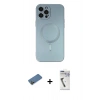 MARSİLYAN™- iPhone 12 Pro Max Kılıf Akış Minimal Özel Seri - Şeffaf Uv Polymer Nano Ekran Koruyucu + Shine Kamera Lens Koruma Cam - GD