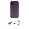 MARSİLYAN™- iPhone 12 Pro Max Kılıf Akış Minimal Özel Seri - Şeffaf Uv Polymer Nano Ekran Koruyucu + Shine Kamera Lens Koruma Cam - GD
