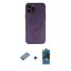 MARSİLYAN™- iPhone 12 Pro Max Kılıf Akış Minimal Özel Seri - Siyah 18D Cam Ekran Koruyucu + Shine Kamera Lens Koruma Cam - GI