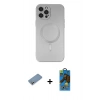 MARSİLYAN™- iPhone 12 Pro Max Kılıf Akış Minimal Özel Seri - Siyah 18D Cam Ekran Koruyucu + Shine Kamera Lens Koruma Cam - GS