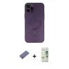 MARSİLYAN™- iPhone 12 Pro Max Kılıf Akış Minimal Özel Seri - Siyah 20D Premium Cam Ekran Koruyucu + Metal Kamera Lens Koruma Cam - GD