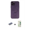 MARSİLYAN™- iPhone 12 Pro Max Kılıf Akış Minimal Özel Seri - Siyah 20D Premium Cam Ekran Koruyucu + Renkli Kamera Lens Koruma Cam - MI