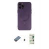 MARSİLYAN™- iPhone 12 Pro Max Kılıf Akış Minimal Özel Seri - Siyah 20D Premium Cam Ekran Koruyucu + Metal Kamera Lens Koruma Cam - KI