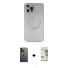 MARSİLYAN™- iPhone 12 Pro Max Kılıf Akış Minimal Özel Seri - Siyah 20D Premium Cam Ekran Koruyucu + Neon Fosforlu Kamera Lens - YL