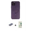 MARSİLYAN™- iPhone 12 Pro Max Kılıf Akış Minimal Özel Seri - Siyah 20D Premium Cam Ekran Koruyucu + Renkli Kamera Lens Koruma Cam - PE
