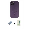 MARSİLYAN™- iPhone 12 Pro Max Kılıf Akış Minimal Özel Seri - Siyah 20D Premium Cam Ekran Koruyucu + Shine Kamera Lens Koruma Cam - PE