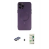 MARSİLYAN™- iPhone 12 Pro Max Kılıf Akış Minimal Özel Seri - Siyah 20D Premium Cam Ekran Koruyucu + Renkli Kamera Lens Koruma Cam - SI