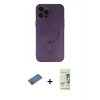 MARSİLYAN™- iPhone 12 Pro Max Kılıf Akış Minimal Özel Seri - Siyah 20D Premium Cam Ekran Koruyucu + Shine Kamera Lens Koruma Cam - GD