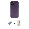 MARSİLYAN™- iPhone 12 Pro Max Kılıf Akış Minimal Özel Seri - Siyah 20D Premium Cam Ekran Koruyucu + Shine Kamera Lens Koruma Cam - GI