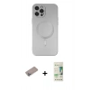 MARSİLYAN™- iPhone 12 Pro Max Kılıf Akış Minimal Özel Seri - Siyah 20D Premium Cam Ekran Koruyucu + Sierra Blue Shine Kamera Lens Koruma Cam