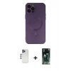 MARSİLYAN™- iPhone 12 Pro Max Kılıf Akış Minimal Özel Seri - Siyah 360 Mat Full Body Arka Koruyucu + Shine Kamera Lens - LT