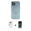 MARSİLYAN™- iPhone 12 Pro Max Kılıf Akış Minimal Özel Seri - Siyah 360 Mat Full Body Arka Koruyucu + Shine Kamera Lens - GD