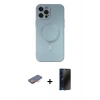 MARSİLYAN™- iPhone 12 Pro Max Kılıf Akış Minimal Özel Seri - Siyah 3D Antistatik Hayalet Cam Ekran Koruyucu + Renkli Kamera Lens Koruma Cam - TU