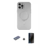 MARSİLYAN™- iPhone 12 Pro Max Kılıf Akış Minimal Özel Seri - Siyah 3D Antistatik Hayalet Cam Ekran Koruyucu + Renkli Kamera Lens Koruma Cam - YL