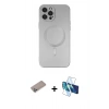 MARSİLYAN™- iPhone 12 Pro Max Kılıf Akış Minimal Özel Seri - Siyah 3D Antistatik Seramik Nano Ekran Koruyucu + Shine Kamera Lens Koruma Cam - SABE