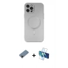 MARSİLYAN™- iPhone 12 Pro Max Kılıf Akış Minimal Özel Seri - Siyah 3D Antistatik Seramik Nano Ekran Koruyucu + Shine Kamera Lens Koruma Cam - SH