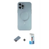 MARSİLYAN™- iPhone 12 Pro Max Kılıf Akış Minimal Özel Seri - Siyah 5D Eko Cam Ekran Koruyucu + Metal Kamera Lens Koruma Cam - KI